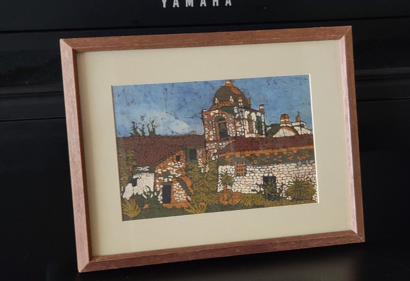 San Miguel Mission Nov. 1979 ~ Original Batik Art by Marilyn Salomon (1943-2024) gallery