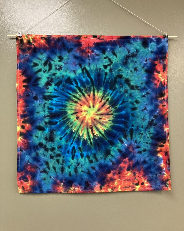 Handmade Tie Dye Sky Pattern Small Tapestry on 100% Cotton