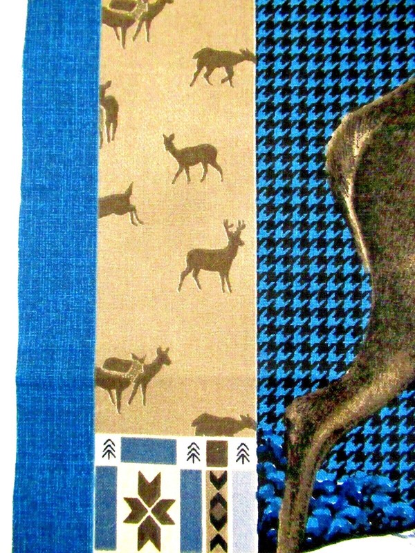 "DEER BY THE STREAM" ~ (FABRIC ART / QUILTING / WALL HANGING) ~ **(18" X 18")** gallery