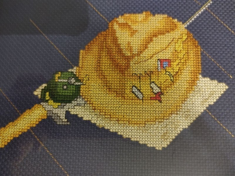 Vintage Framed Needlepoint Cross Stitch Fishing Hat & Rod Art Home Decor Cabin gallery