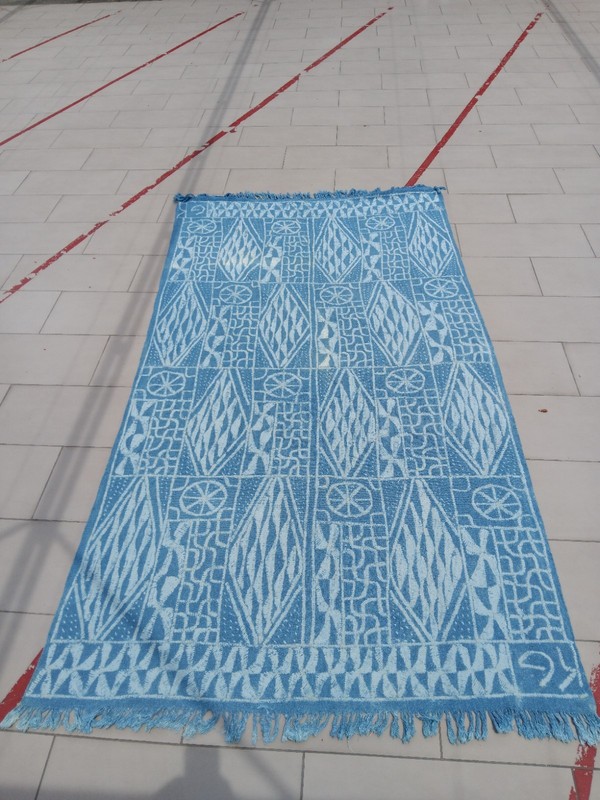 Bamileke Authentic Ndop heavy Textile Tapestry Cloth from Cameroon 114×55″