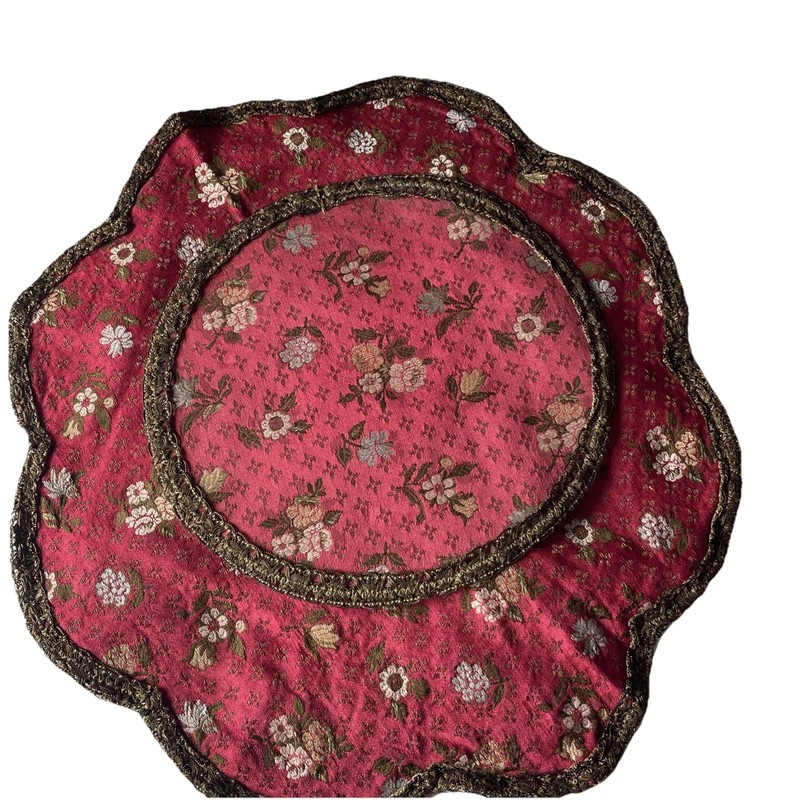 Vintage Germany Tapestry Upholstery Table Doily Grandma’s Set Of 2 – 1960s