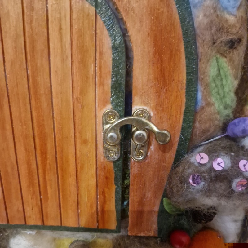 Unique Handmade Needle Felted Picture Mushroom fairy door garden 3D Heart mouse gallery