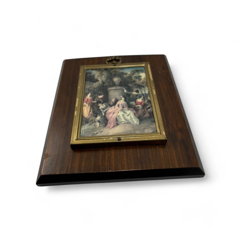 Vintage Colonial Ladies Women Fabric Art Decor Wood Plaque gallery