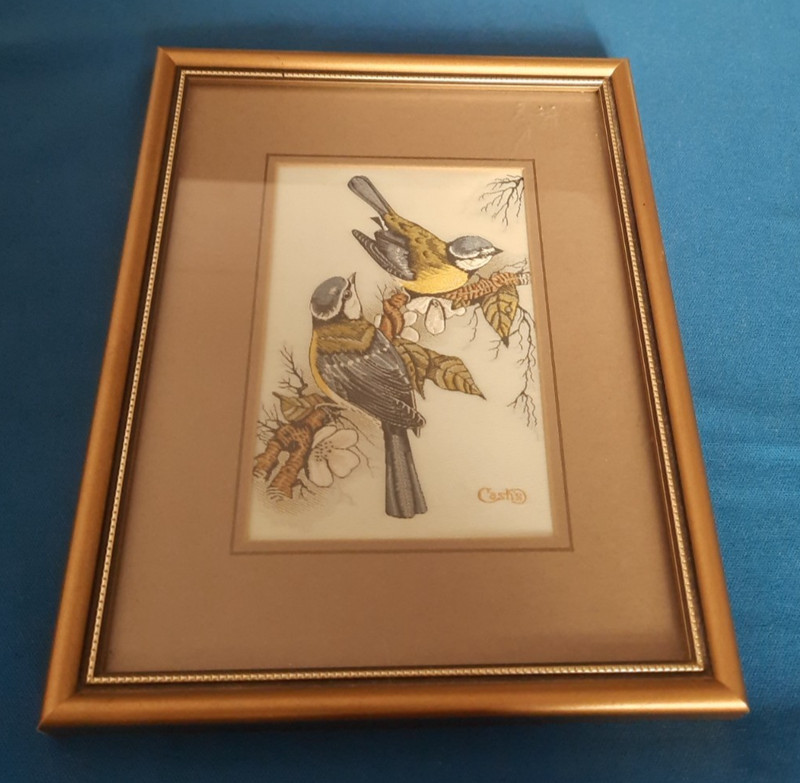 Cash’s of Coventry ‘Delicately Woven Silk Pictures’ Blue Tit in Original Box