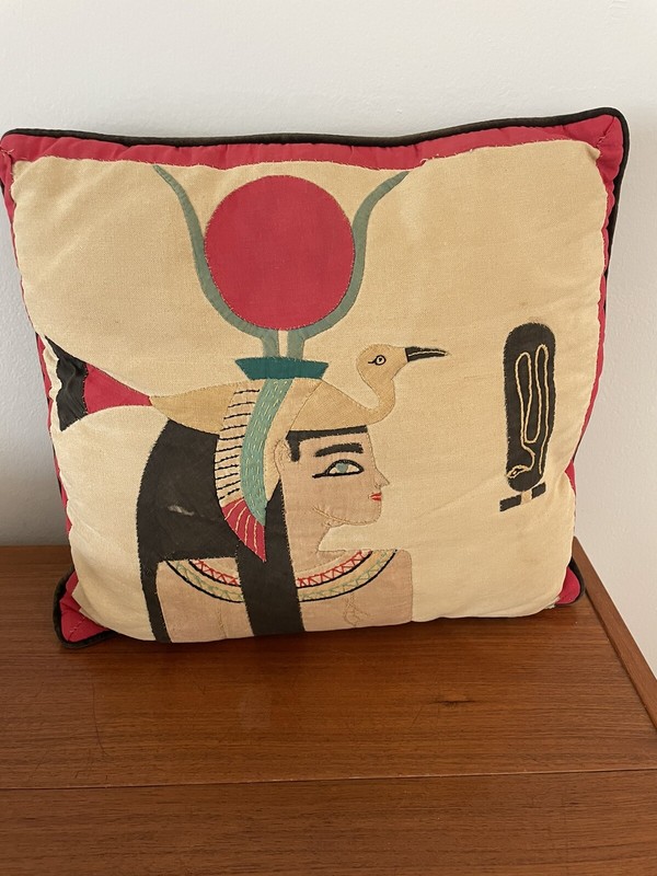 Vtg Khayamiya Hand Sewn Appliqué Donkey Egyptian Man Bird Textile Art