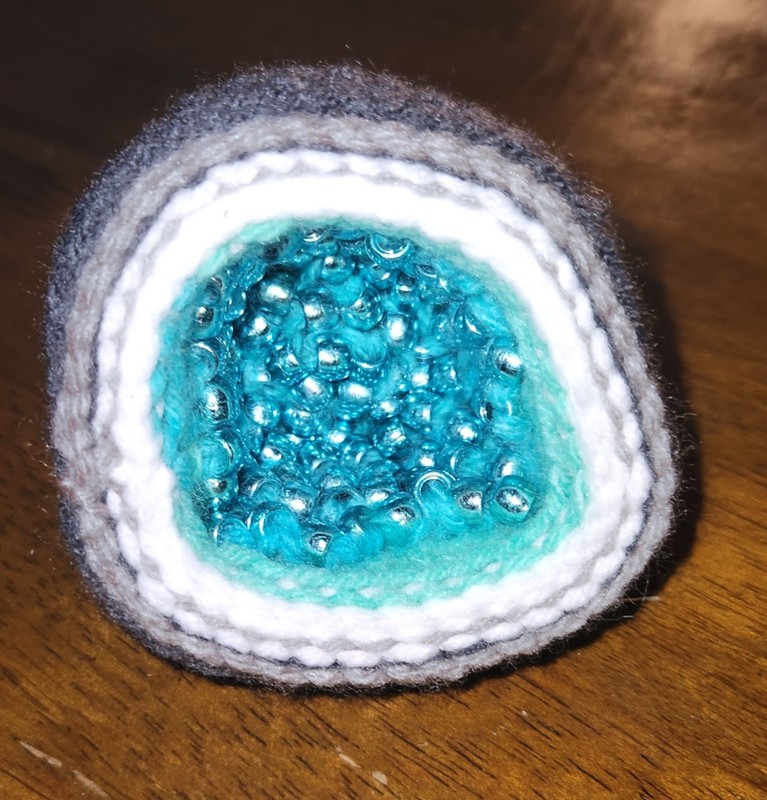 Crochet Geode Crystal Gemstone Plush Handmade Fiber Art