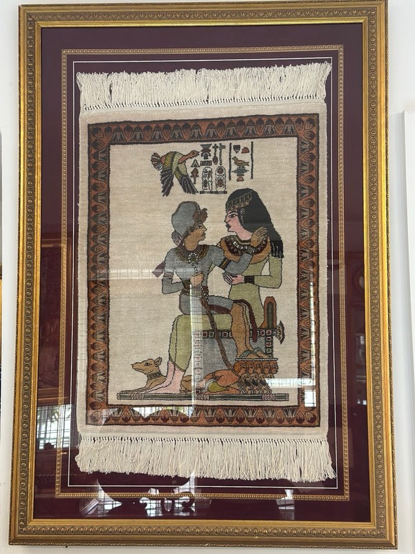 Exquisite Framed Egyptian-Style Tapestry