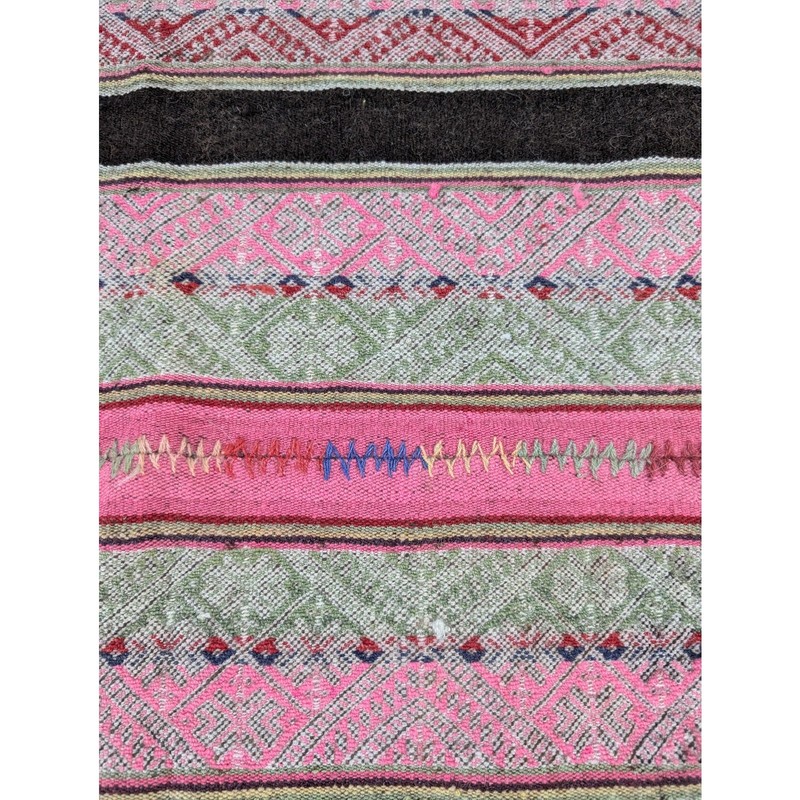 Vintage Traditional Handwoven Andean Manta Aguayo Wool Textile 69x63cm gallery
