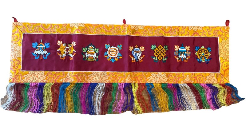 9” x 32” Silk Brocade Wall Hanging Banner