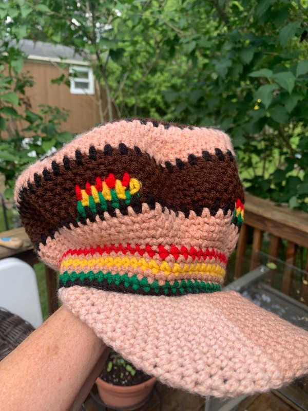Hand-made, Hand-Crocheted, Authentic Jamaican Rasta Cap