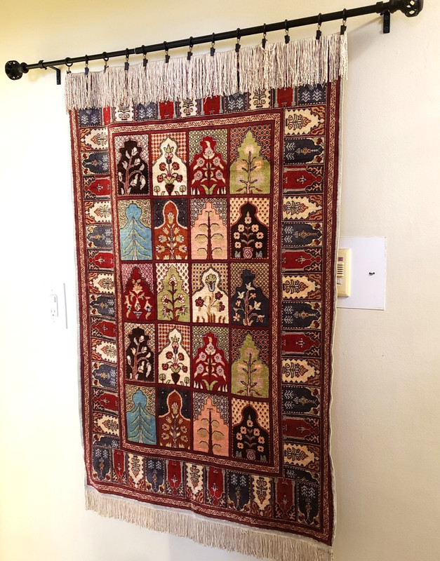 Vtg Turkish Kayseri Silk Prayer Rug HandWoven Handknotted C 1970-80 30 x 45.5 in
