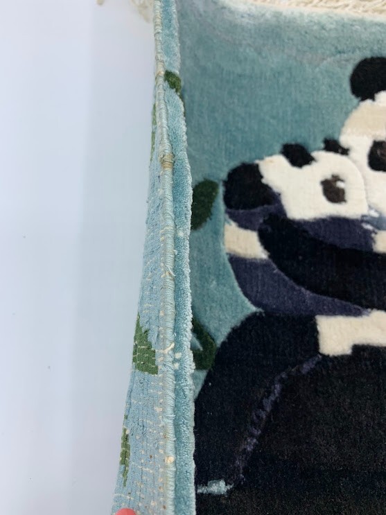 VTG Panda Bear Momma & Baby Tufted Mini Rug Wall Hanging Decorative Art 11"x13" gallery