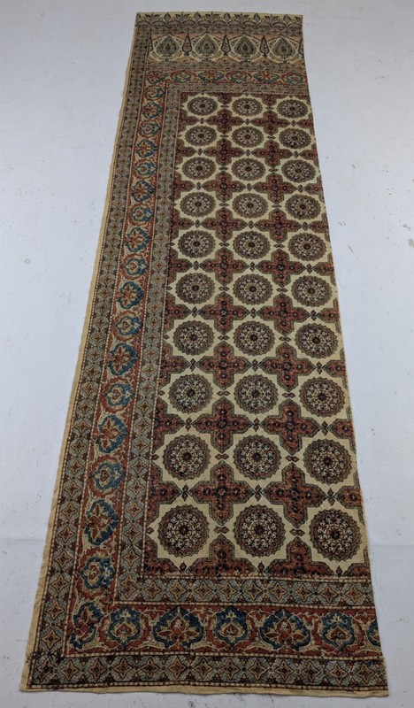 Antique Traditional Bohemian Style Printed Textile Runner 109x31in