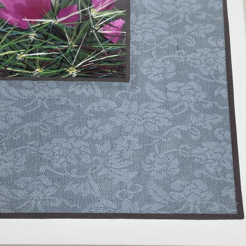 Embroidery Art by Yan Inlow Pink Cactus Flower Signed gallery
