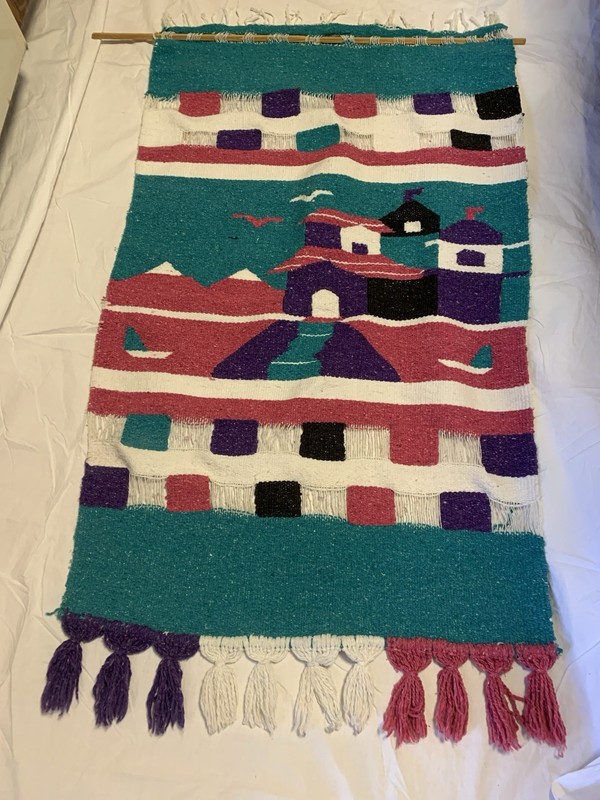 Vintage 70’s Boho Woven Fiber Wall Hanging 47x27