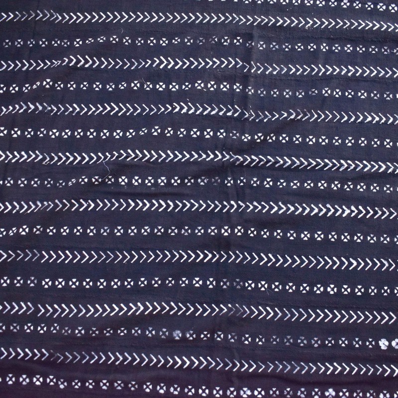 Bògòlanfini Black Mudcloth Textile Mali 65x45 Inch