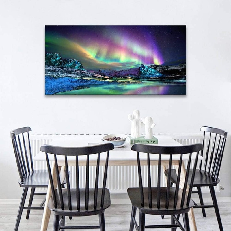 RUISHI Aurora Borealis Canvas Wall Art Northern Lights Prints Painting Artwor... gallery