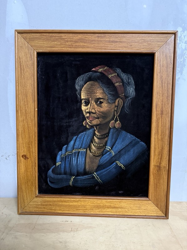 Framed Portrait Textile Art