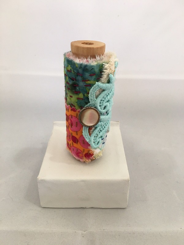 Slow Stitch Meditation Scroll (One 3.5”), Hand Stitched, Cottage Core Decor