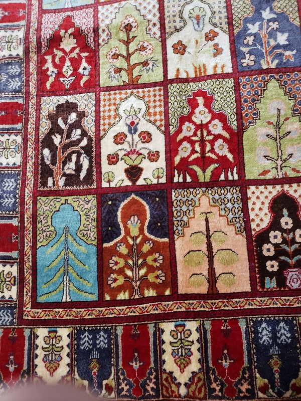 Vtg Turkish Kayseri Silk Prayer Rug HandWoven Handknotted C 1970-80 30 x 45.5 in gallery