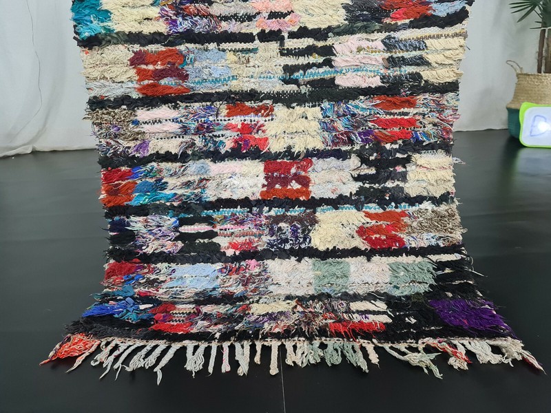 Moroccan Vintage Handmade Berber Rug 2'4"x3'8" Checkered Colorful Cotton Carpet gallery