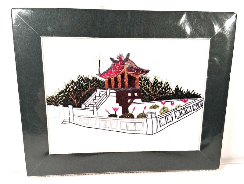 Silk Embroidery Vietnam Wall Art Matted 7″ by 9″ in Celophane