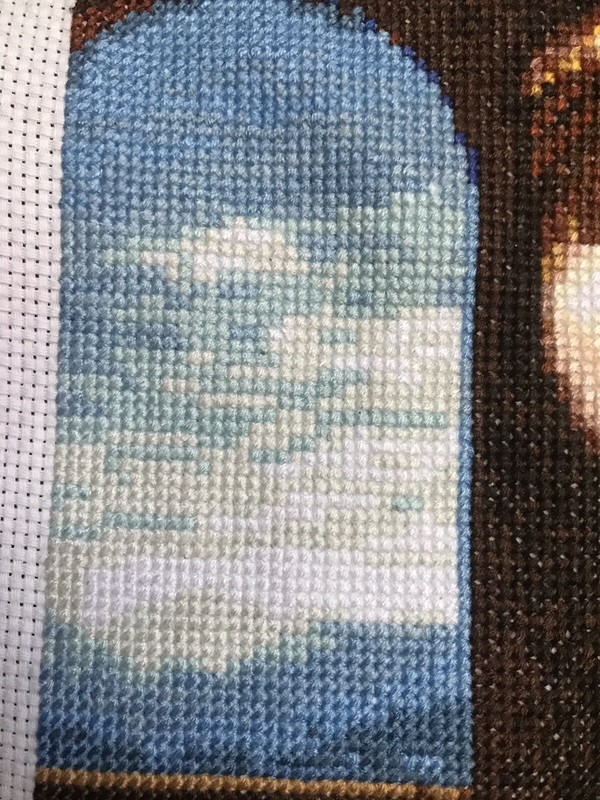 Cross stitch completed Hand made Art Madonna Religious gift Home decor gallery