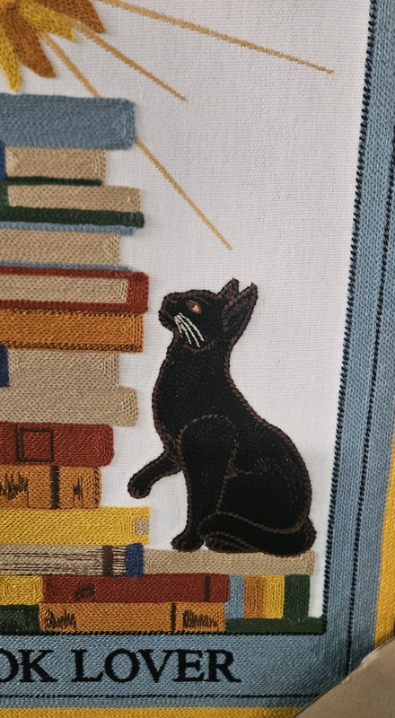 BP Home Textile Embroidery Woven Wall Art Tarot Card The Book Lover Black Cat gallery