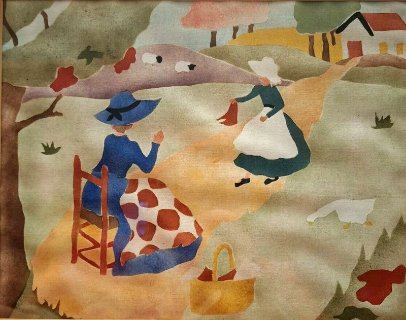 Vtg MADONNA FERGUSON SYLVIA ROOSSIEN signed & numbered Fabric Art "LAST PIECE" gallery