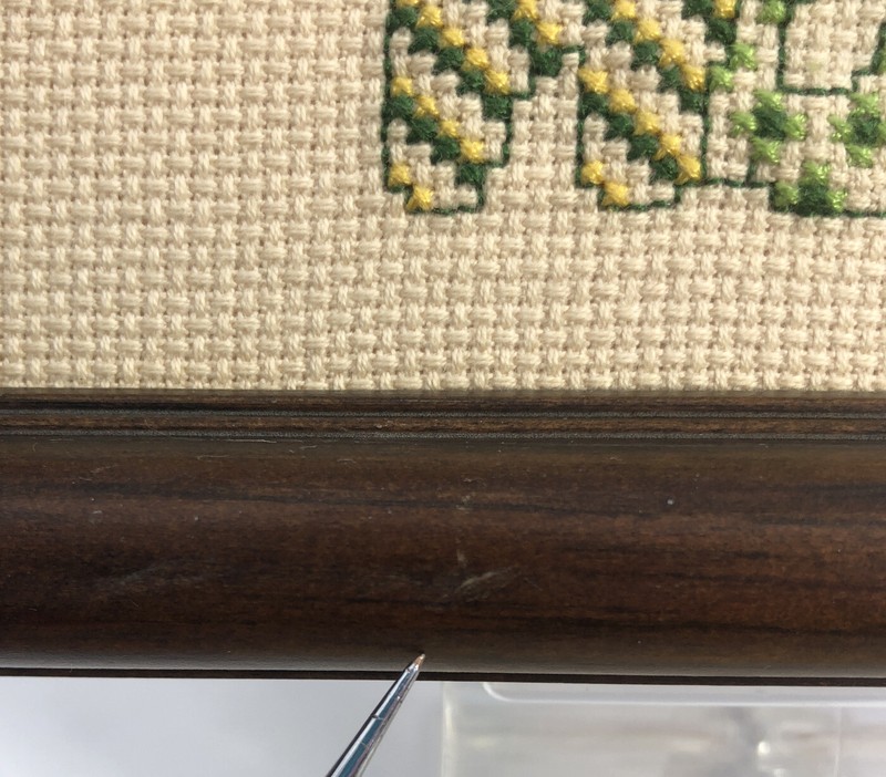 Vtg "Welcome To Our Home" Finished Cross Stitch Framed Green Yellow Retro Decor gallery