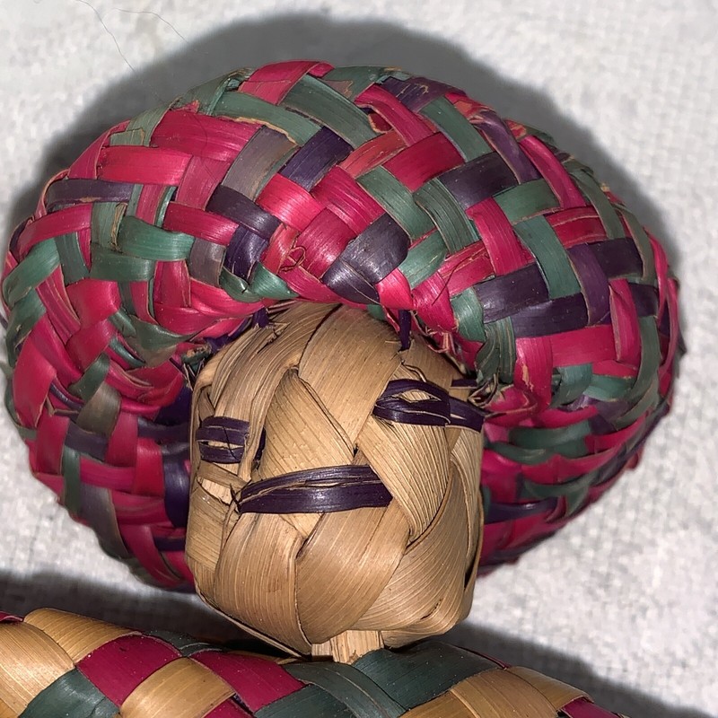 4 Vintage Straw Rattan Folk art Mariachi Men Woven Braid Mexican Palm Donkey gallery