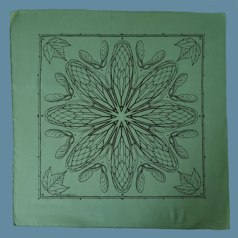 Cicada Wing Bandana Design by lauraclaire66, green/black