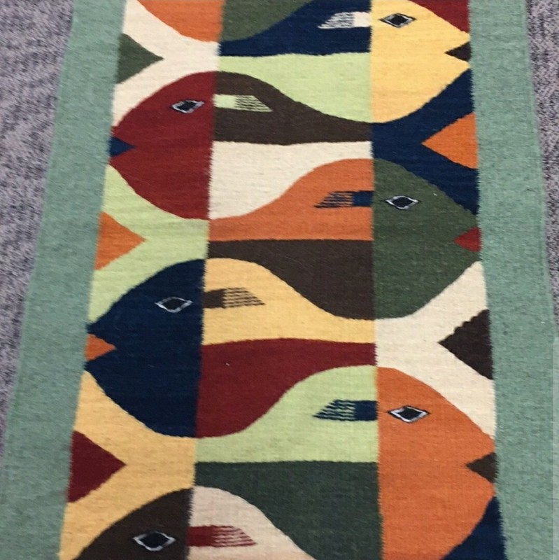 Unique Woven Rug or Wall Hanging - Fish Theme - Fantastic Quality- Very Detailed