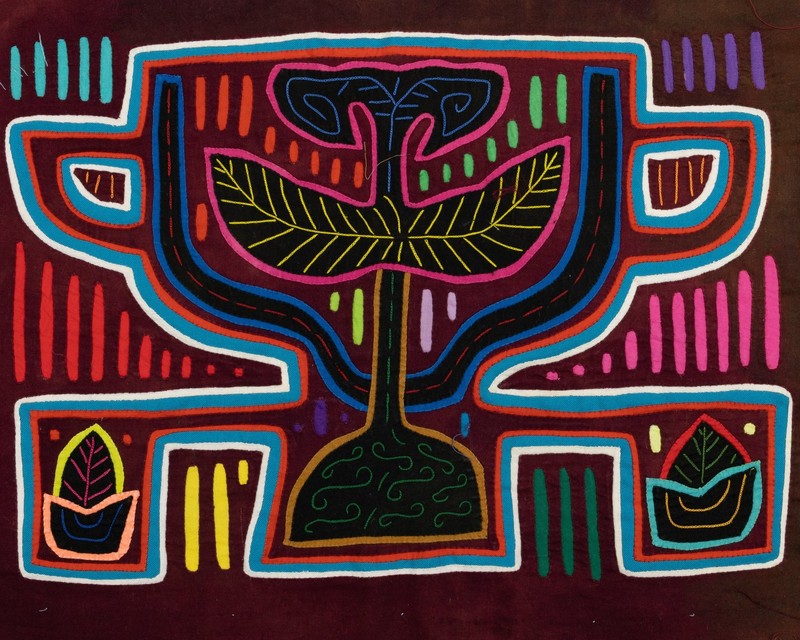 Royal Chalice Panama Mola, Wall Decor, Panama Mola, Latin American Art