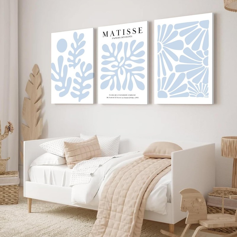Matisse Flower Wall Art Abstract Minimalist Light Blue Henri Matisse Canvas P... gallery