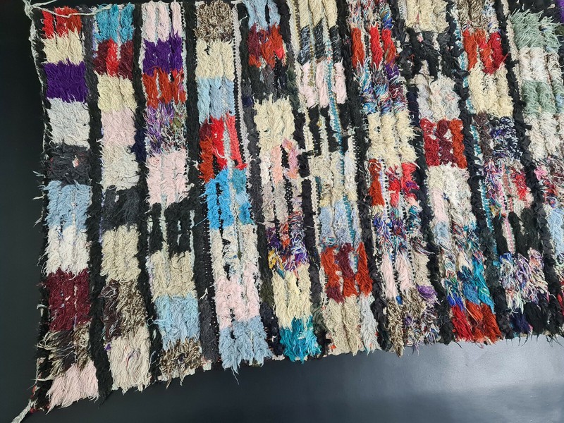 Moroccan Vintage Handmade Berber Rug 2'4"x3'8" Checkered Colorful Cotton Carpet gallery