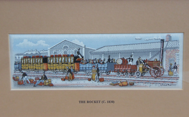 Vintage 1970s Cash’s Woven Silk Picture Stevenson’s 'Rocket' 1830 Framed & Boxed gallery