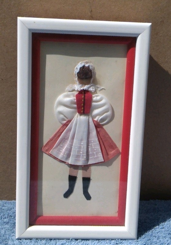 Vintage 3D Shadowbox Framed Folk Costume Doll Poland Wall Art
