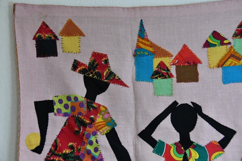 Jean Joseph Vintage Folk Art Tapestry Haitian gallery
