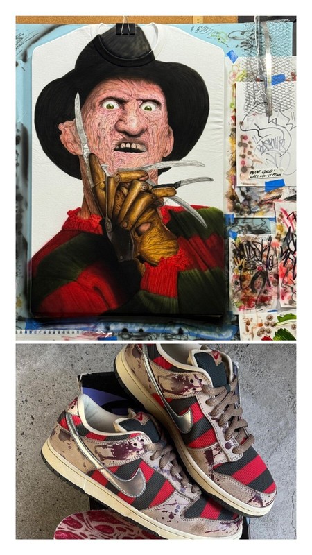 Freddy Kruger Original airbrush artwork on T Shirt gallery