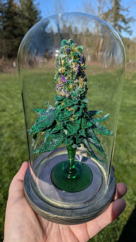 Marijuana Sculpture Made Of Embroidery Thread Intergalactic Space Nugw/Cloche gallery