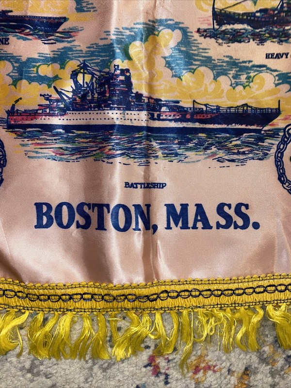 Vintage US Navy Silk Style Tapestry * Pillow Sham * Flag * Banner -16.5" x 19" gallery
