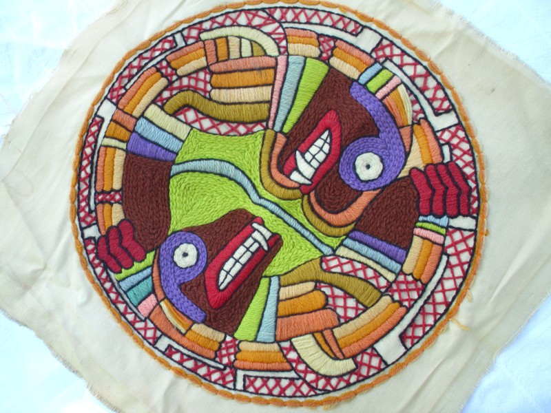 Vintage Mandala Faces Tapestry Wall Hanging Tribal Monsters Original Artwork Art gallery