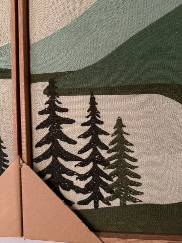 New BP Home Textile Embroidered Woven Wall Art Sunlit Forest Hill Set 2 x18”x26” gallery