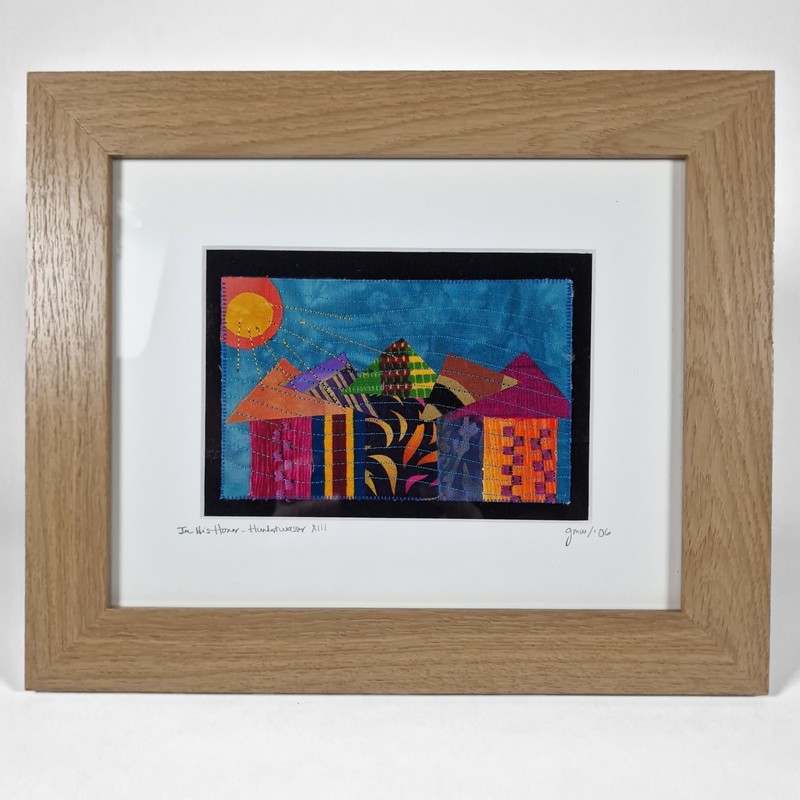 Homage To Hundertwasser Fabric Art Houses Framed Picture
