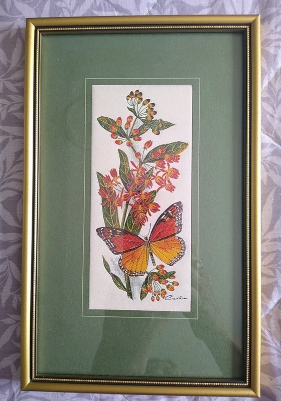 Cash’s Coventry Woven Silk Picture Monarch Butterfly & Butterfly Weed Wildflower
