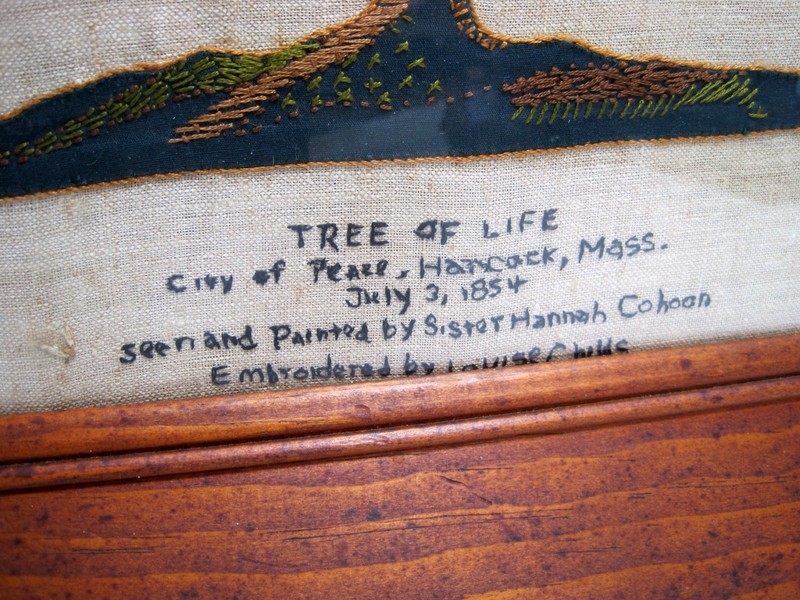 VTG 1960's “The Tree of Life” by Hannah Cohoon 1854 Sampler Embroidery Framed gallery