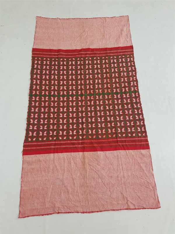 Vintage Handwoven Embroidered Wool Textile 168x89cm