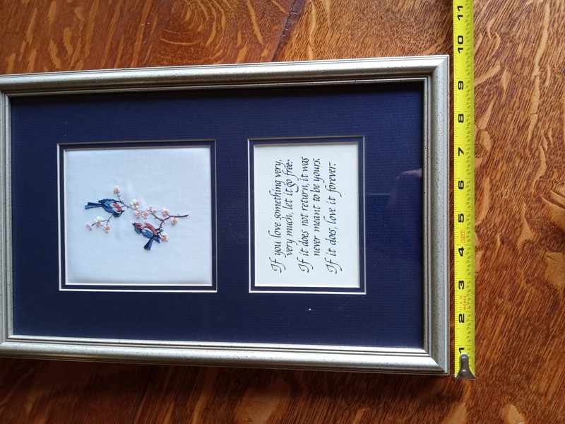 Isidore Limited Framed Embroidered Birds Inspirational Art Vintage Decor gallery